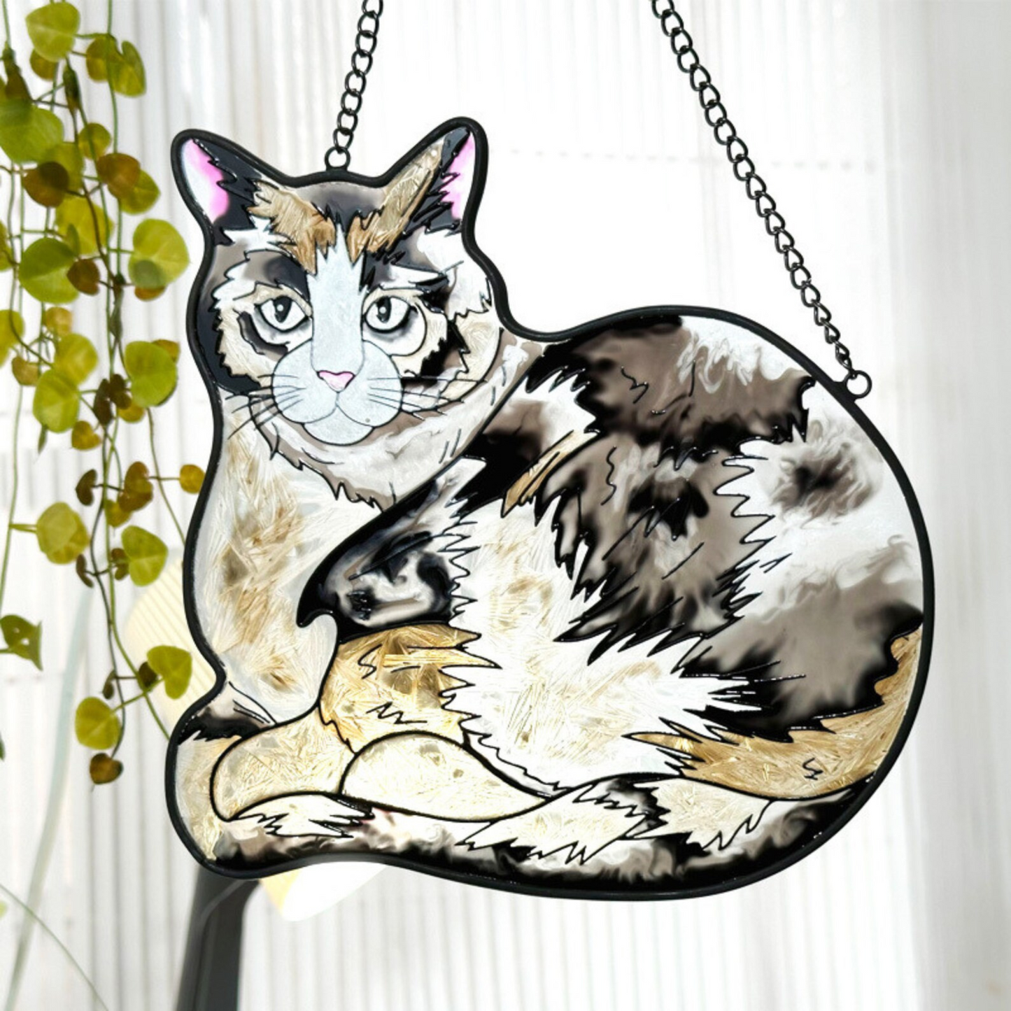Cat Stained Glass Suncatchers for Windows