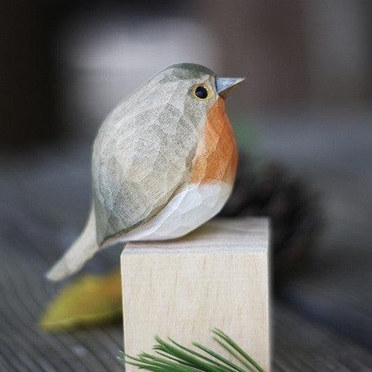 Wooden Robin Bird
