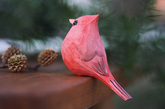 Northern Cardinal Bird Figurines Wooden